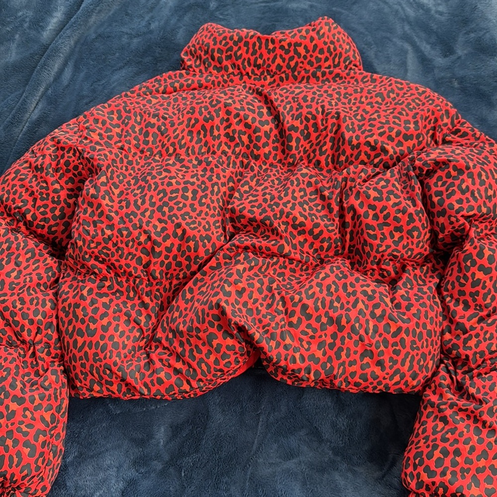 Fabletics Red Leopard Print Puffer Jacket Size Sm… - image 6